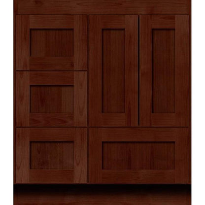 Simplicity by Strasser - 30 X 18 X 34.5 Legacy Vanity Shaker Door Left Hand Drawers