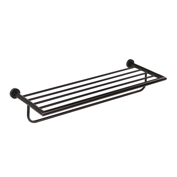 Lacava - Ronda Wall-Mount Towel Shelf With A Towel Bar Made Of Chrome Plated Brass. W: 24 1/2”, D: 8 5/8”