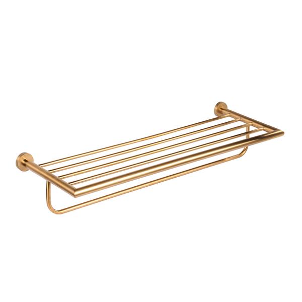 Lacava - Ronda Wall-Mount Towel Shelf With A Towel Bar Made Of Chrome Plated Brass. W: 24 1/2”, D: 8 5/8”