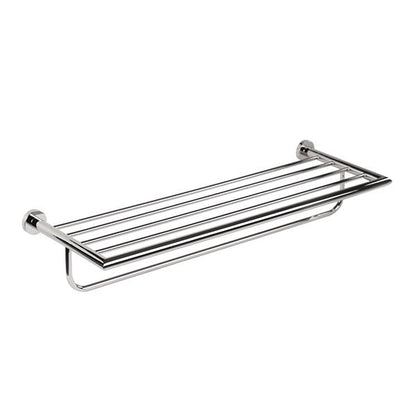 Lacava - Ronda Wall-Mount Towel Shelf With A Towel Bar Made Of Chrome Plated Brass. W: 24 1/2”, D: 8 5/8”