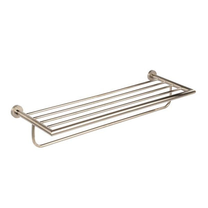 Lacava - Ronda Wall-Mount Towel Shelf With A Towel Bar Made Of Chrome Plated Brass. W: 24 1/2”, D: 8 5/8”