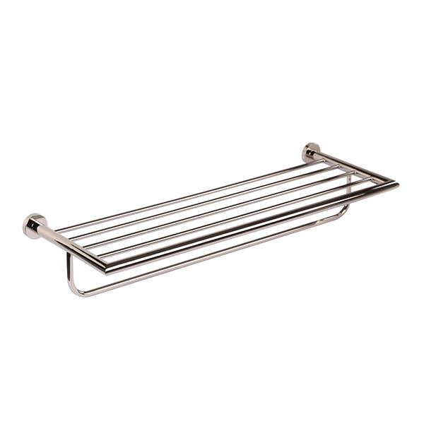 Lacava - Ronda Wall-Mount Towel Shelf With A Towel Bar Made Of Chrome Plated Brass. W: 24 1/2”, D: 8 5/8”