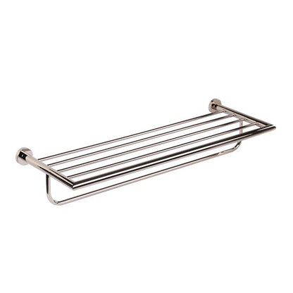 Lacava - Ronda Wall-Mount Towel Shelf With A Towel Bar Made Of Chrome Plated Brass. W: 24 1/2”, D: 8 5/8”