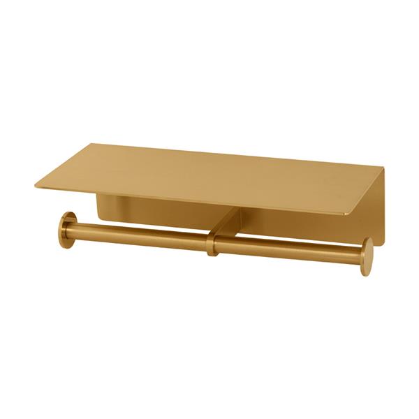 Lacava - Ronda Doble Toilet Paper Holder With Shelf, W: 10 D: 4 1/2 H: 2 3/4
