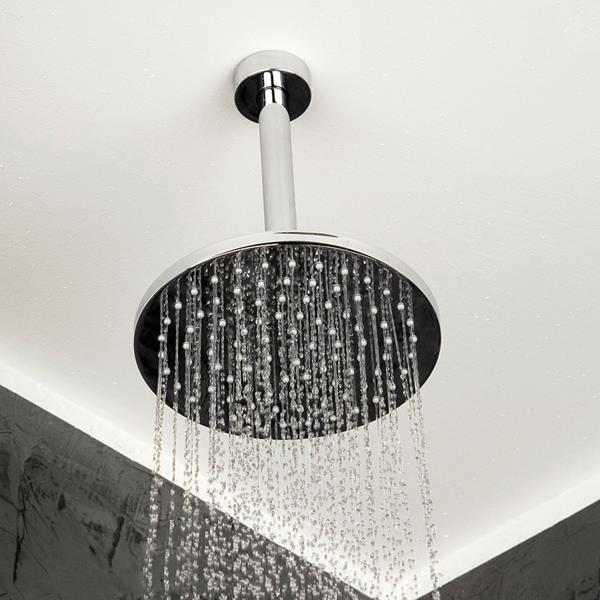Lacava - Minimal Wall-Mount Or Ceiling-Mount Tilting Round Rain Shower Head, 95 Rubber Nozzles