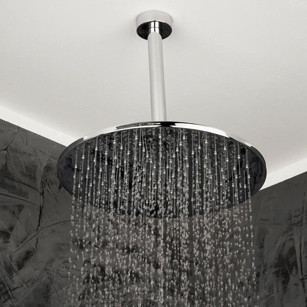 Lacava - Minimal Ceiling-Mount Tilting Round Rain Shower Head, 126 Rubber Nozzles