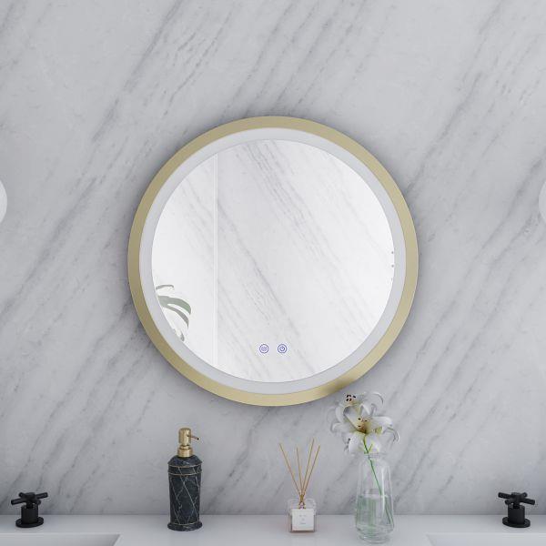Maidstone - Aydin 24 by 24 Inch Round Lighted Mirror with Anti-Fog