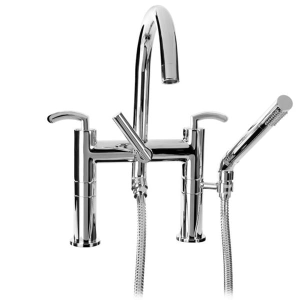 Sigma - Contemporary Deckmount Tub Filler With Handshower Prana