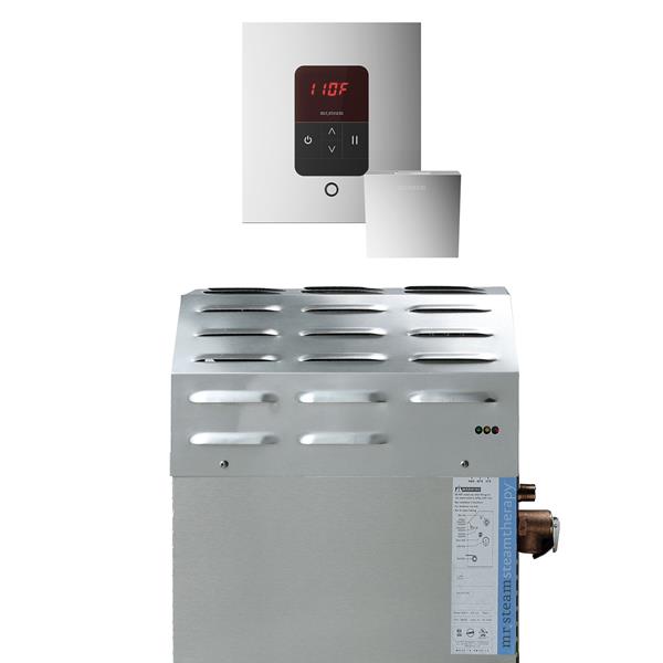 Mr. Steam - Super (Itempo) 15 Kw (15000 W) Steam Shower Generator Package With Itempo Control In Square Polished Chrome