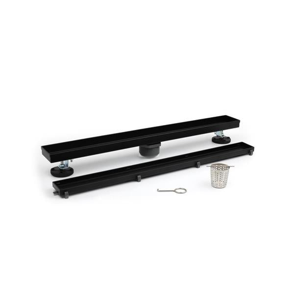 Flusso - 24 Inch Tile Insert Linear Drain with 2 Inch Outlet