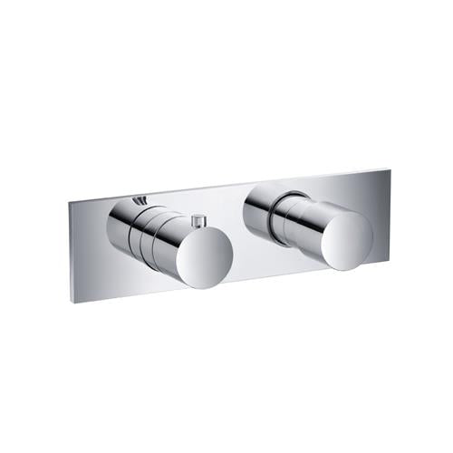 Flusso - 3/4 Inch Horizontal Thermostatic Shower Valve & Trim - 3 Output