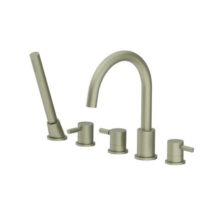 Flusso - Five Hole Deck Mounted Roman Tub Faucet With Hand Shower
