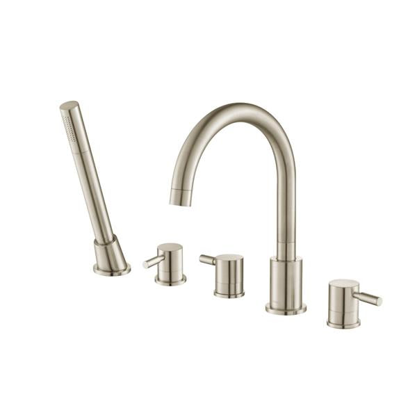 Flusso - Five Hole Deck Mounted Roman Tub Faucet With Hand Shower