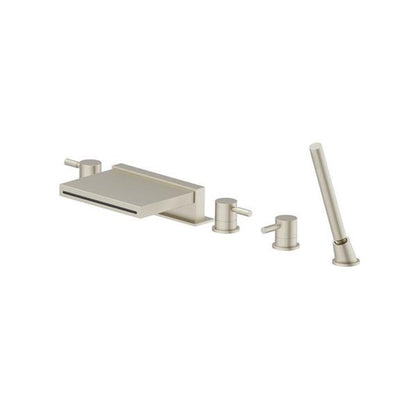 Flusso - Five Hole Deck Mounted Cascade Flow Roman Tub Faucet With Hand Shower