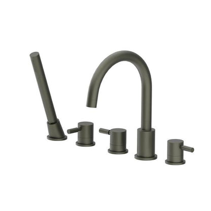 Flusso - Five Hole Deck Mounted Roman Tub Faucet With Hand Shower