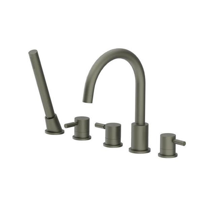 Flusso - Five Hole Deck Mounted Roman Tub Faucet With Hand Shower
