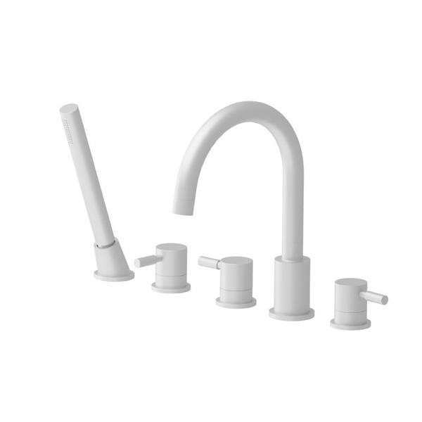 Flusso - Five Hole Deck Mounted Roman Tub Faucet With Hand Shower
