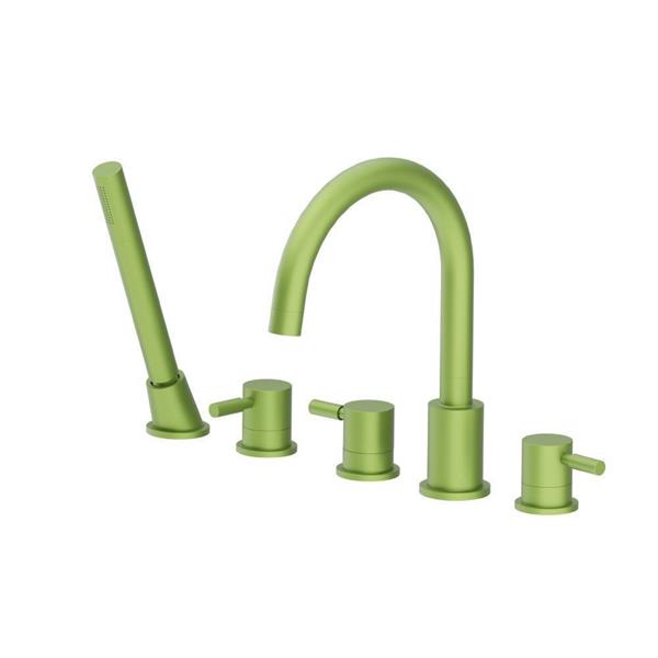 Flusso - Five Hole Deck Mounted Roman Tub Faucet With Hand Shower