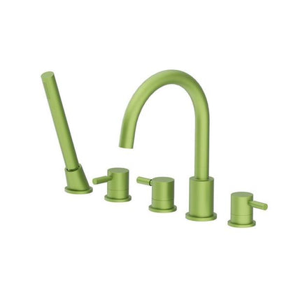 Flusso - Five Hole Deck Mounted Roman Tub Faucet With Hand Shower
