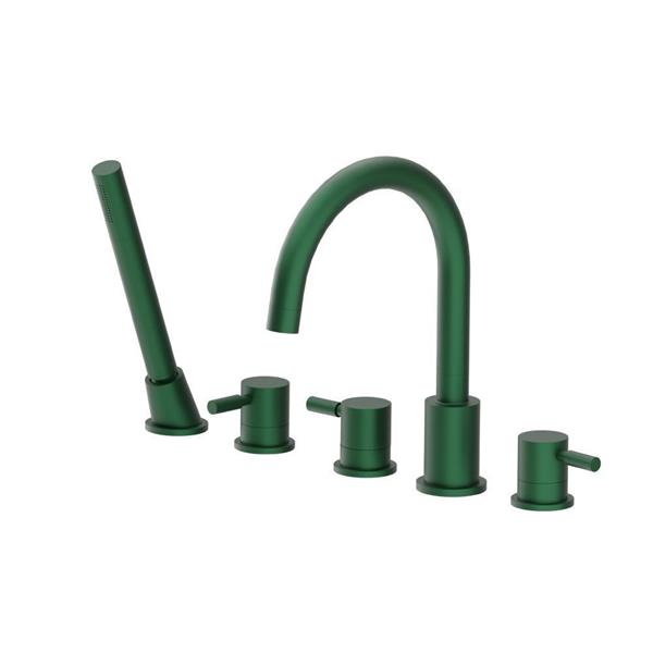 Flusso - Five Hole Deck Mounted Roman Tub Faucet With Hand Shower