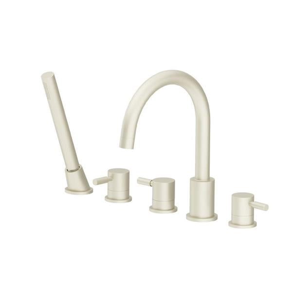Flusso - Five Hole Deck Mounted Roman Tub Faucet With Hand Shower
