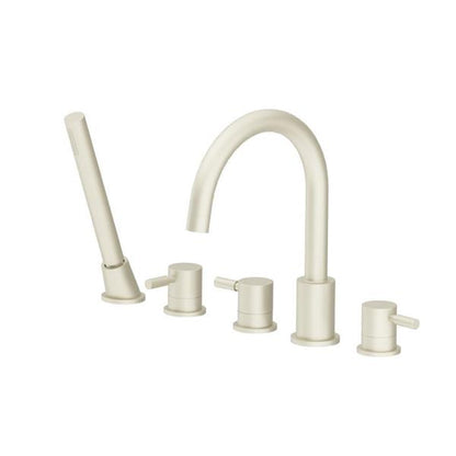 Flusso - Five Hole Deck Mounted Roman Tub Faucet With Hand Shower