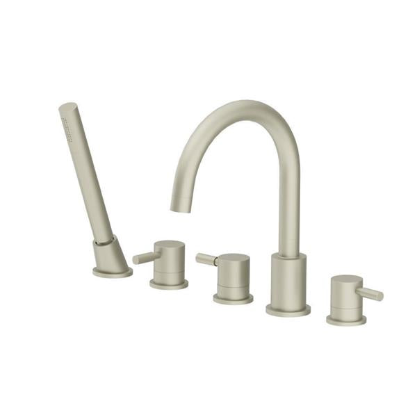 Flusso - Five Hole Deck Mounted Roman Tub Faucet With Hand Shower