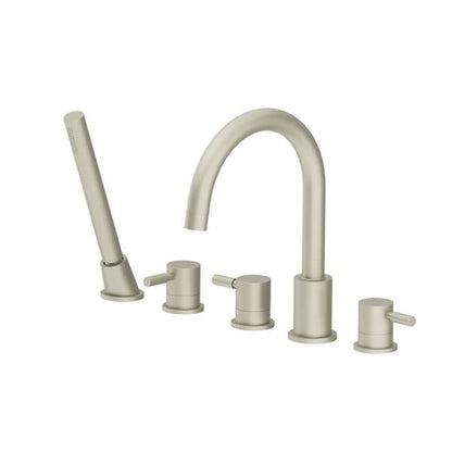 Flusso - Five Hole Deck Mounted Roman Tub Faucet With Hand Shower