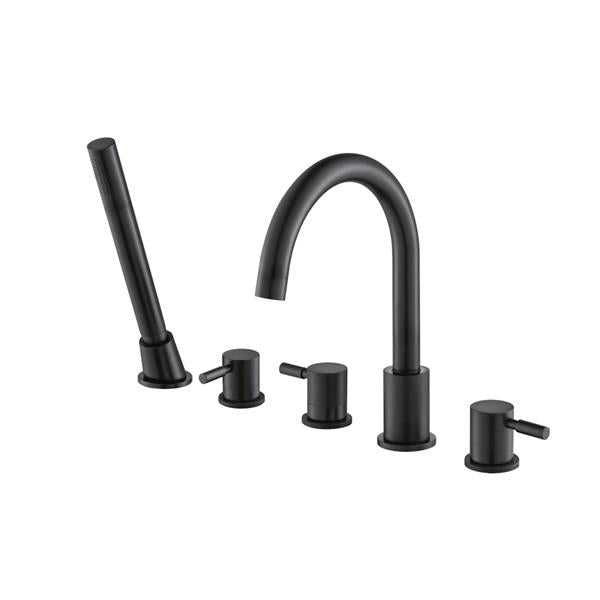 Flusso - Five Hole Deck Mounted Roman Tub Faucet With Hand Shower