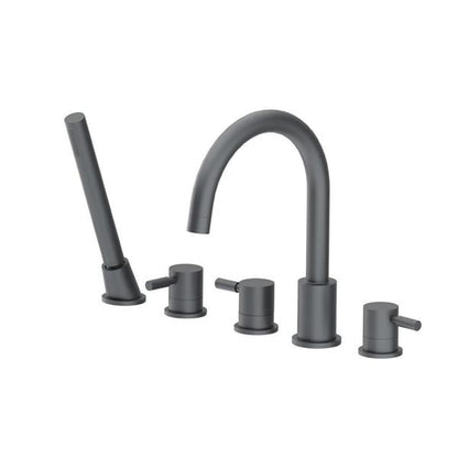 Flusso - Five Hole Deck Mounted Roman Tub Faucet With Hand Shower