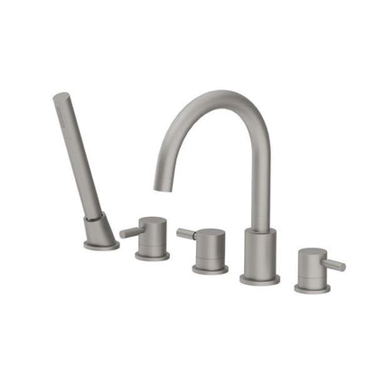 Flusso - Five Hole Deck Mounted Roman Tub Faucet With Hand Shower