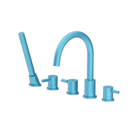 Flusso - Five Hole Deck Mounted Roman Tub Faucet With Hand Shower