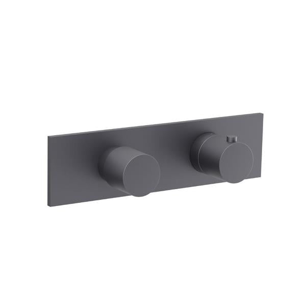 Flusso - 3/4 Inch Horizontal Thermostatic Shower Valve & Trim - 3 Output