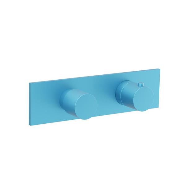 Flusso - 3/4 Inch Horizontal Thermostatic Shower Valve & Trim - 3 Output