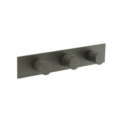 Flusso - 3/4 Inch Horizontal Thermostatic Valve with 2 Volume Controls &  Trim