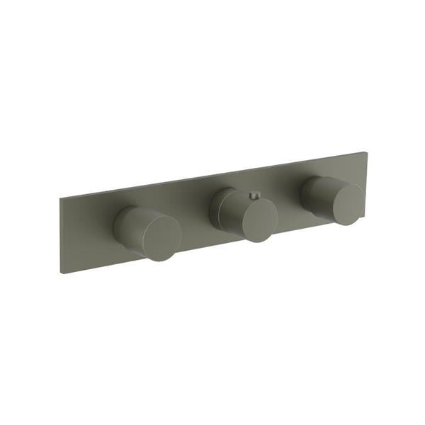Flusso - 3/4 Inch Horizontal Thermostatic Valve with 2 Volume Controls &  Trim