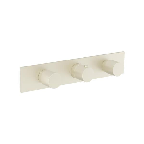 Flusso - 3/4 Inch Horizontal Thermostatic Valve with 2 Volume Controls &  Trim