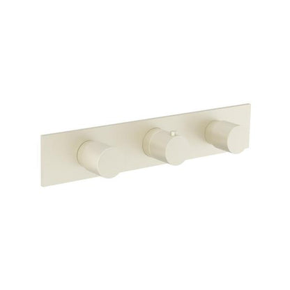Flusso - 3/4 Inch Horizontal Thermostatic Valve with 2 Volume Controls &  Trim