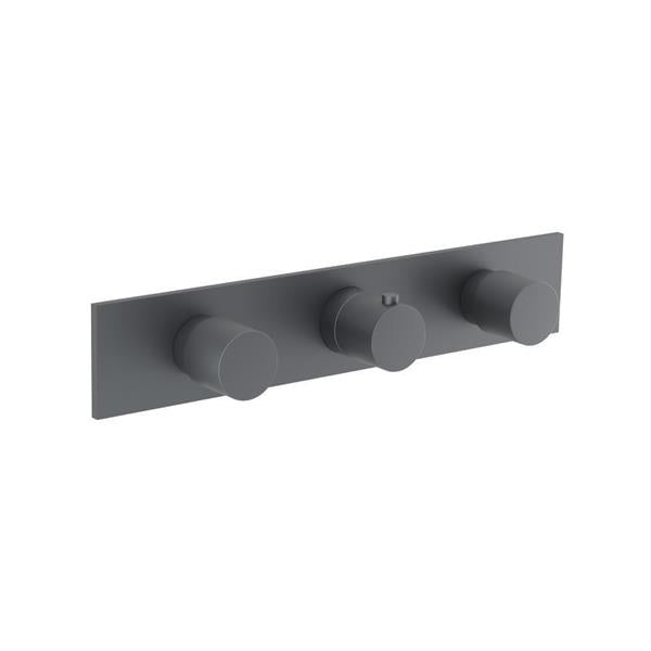 Flusso - 3/4 Inch Horizontal Thermostatic Valve with 2 Volume Controls &  Trim