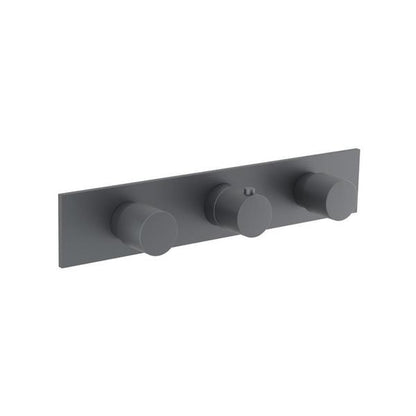 Flusso - 3/4 Inch Horizontal Thermostatic Valve with 2 Volume Controls &  Trim