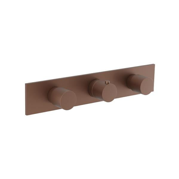 Flusso - 3/4 Inch Horizontal Thermostatic Valve with 2 Volume Controls &  Trim