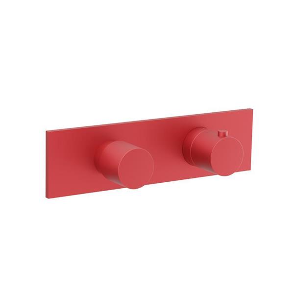 Flusso - 3/4 Inch Horizontal Thermostatic Shower Valve & Trim - 2 Output