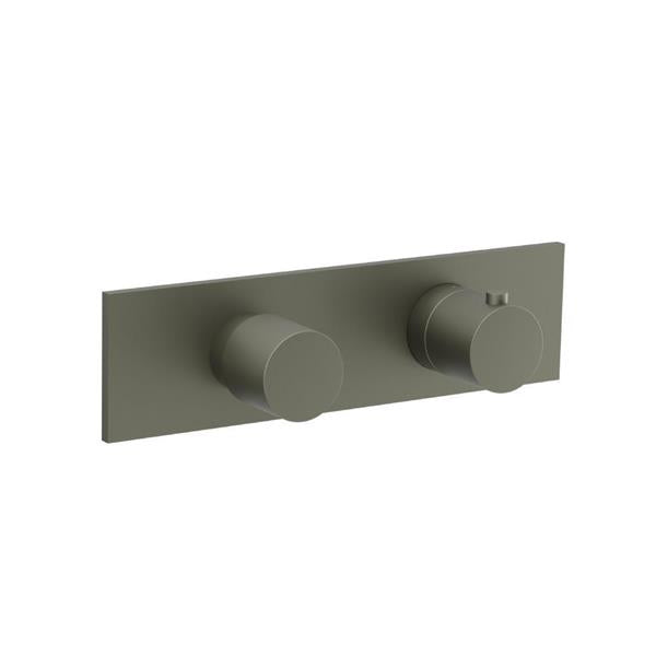 Flusso - 3/4 Inch Horizontal Thermostatic Shower Valve & Trim - 2 Output