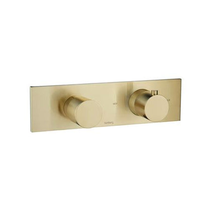 Flusso - 3/4 Inch Horizontal Thermostatic Shower Valve & Trim - 2 Output