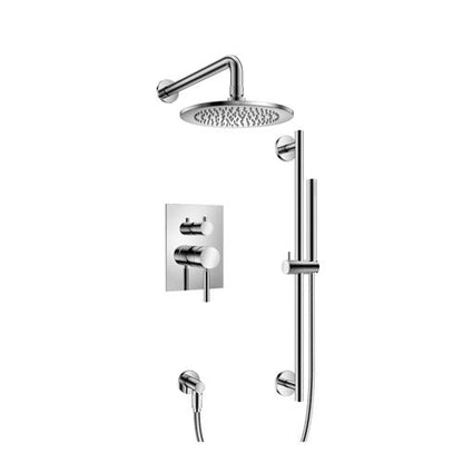 Flusso - Two Output Shower Set With Shower Head, Hand Held And Slide Bar