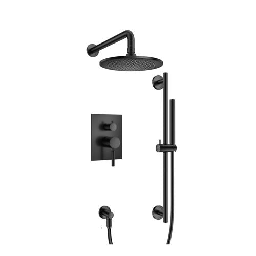 Flusso - Two Output Shower Set With Shower Head, Hand Held And Slide Bar