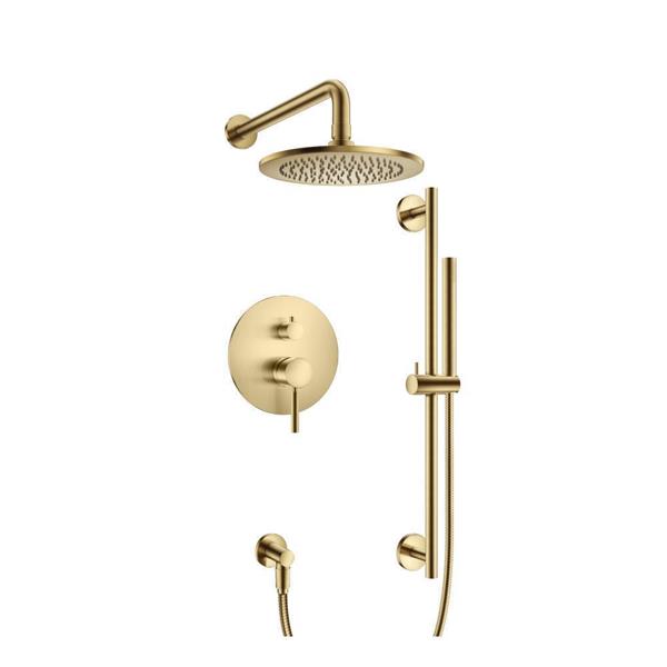 Flusso - Two Output Shower Set With Shower Head, Hand Held And Slide Bar