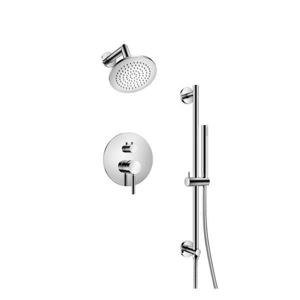 Flusso - Two Output Shower Set With Shower Head, Hand Held And Slide Bar