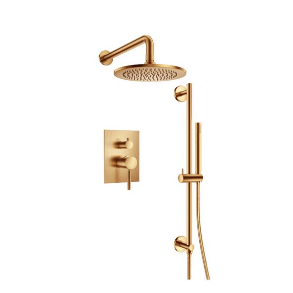 Flusso - Two Output Shower Set With Shower Head, Hand Held And Slide Bar