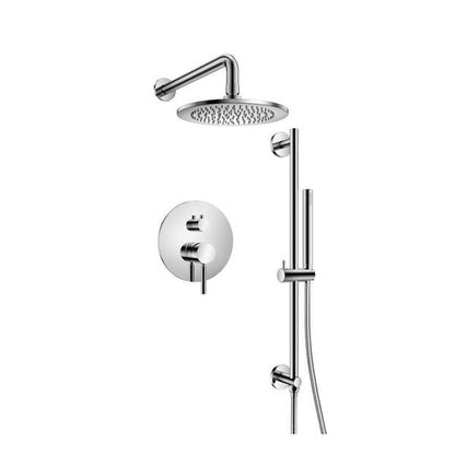 Flusso - Two Output Shower Set With Shower Head, Hand Held And Slide Bar